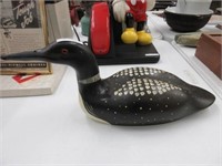 RON SADLER WOODEN CARVED LOON