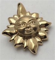 Israel 14k Gold Sun Pendant