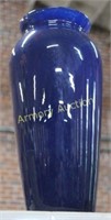 BLUE FLASHED GLASS VASE