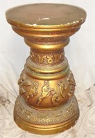 Antiqued Brass Plaster 12" Top Plant Stand