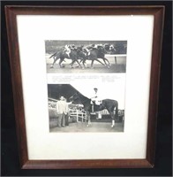 1952 framed photo of a horse winning the 7th r