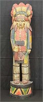 Hand painted American Indian wood carving 10"×38"