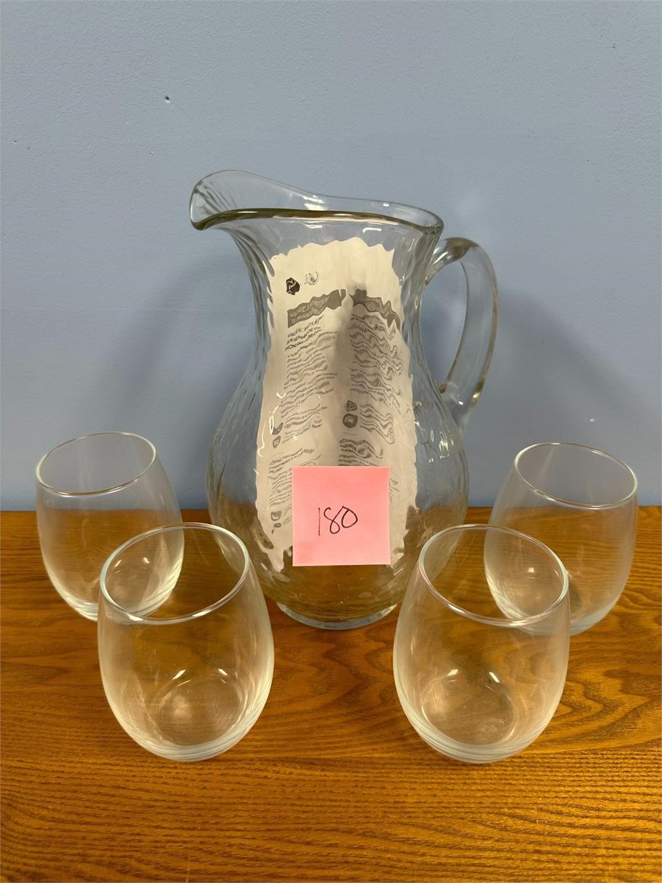 Glass Pitcher w/4 glasses