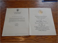 1993 Presidential Commemorative Invitation