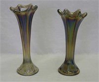 Miniature Morning Glory 7 1/2" and 7" vases
