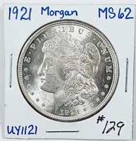 1921  Morgan Dollar   MS-62
