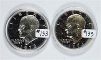 1973-S & 1974-S  Eisenhower Dollars   Proof