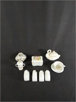 Ceramic Napkin Rings & Dresser Boxes