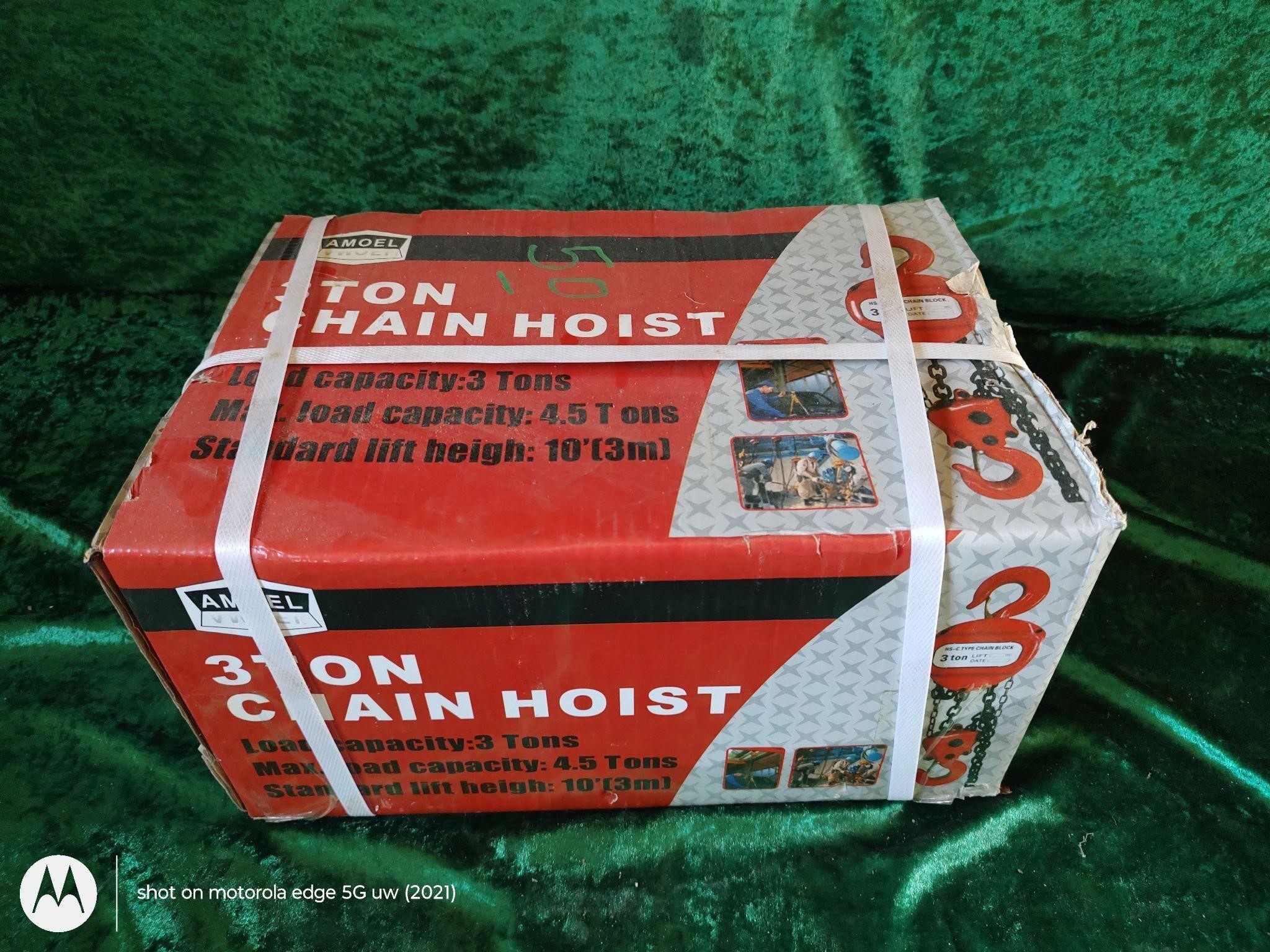 3 ton chain hoist amoel brand New in Box