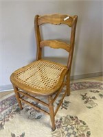 Vtg. Cane bottom Chair 17"x33'h