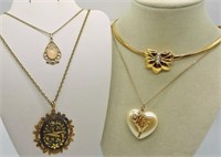 PENDANT NECKLACE LOT- ALL ON A CHAIN