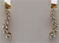 Pair Of 0.45ctw Diamond And 14k Gold Earrings