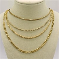 4 GOLD TONED NECKLACES
