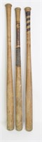 3 pcs Antique Wood Baseball Bats