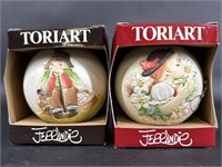 Two Anri Toriart Christmas Ornaments