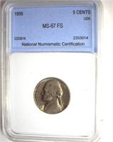 1956 Nickel MS67 FS LISTS $4250
