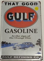 Gulf Gasoline Tin Sign