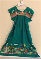 Scenic Embroidered Green Dress made in Columbia