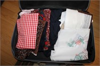 SUITCASE W/FABRIC REMNANTS FOR QUILTING