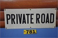 Vintage metal "Private Road" sign, 20" x 8"