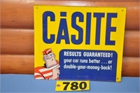 Vintage Casite tin sign, 12 3/4" x 11"