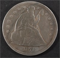 1871 SEATED LIBERTY DOLLAR  FINE