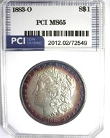 1883-O Morgan PCI MS65 Bold Rim Color