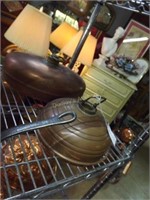 2 Copper Bed Warmers - Round & Oval