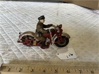Cast Iron Motorcycle w/ Rider