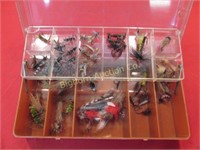 Fly Fishing Flys in Organizer Box, Assorted