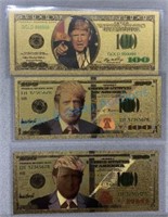 Donald Trump gold foil notes