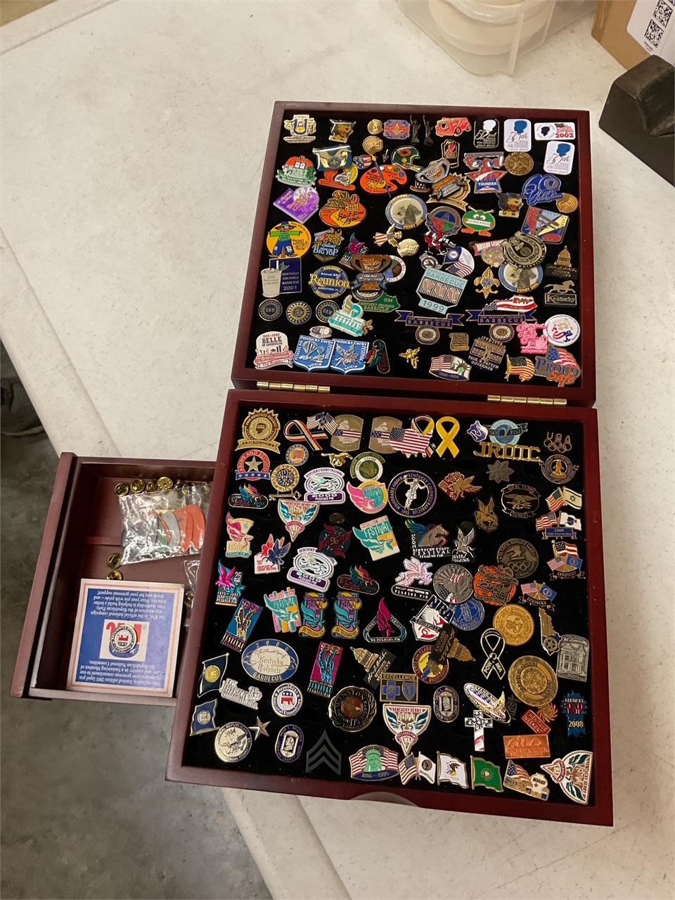 Display of assorted pins