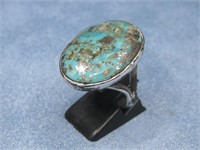 Vtg Sterling Silver Tested Turquoise Ring