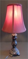 Table Lamp w/ Maroon Shade