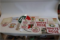LOT OF REPODUCTION GAS STATION DECALS