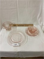 LOT OF PINK DEPRESSION GLASS