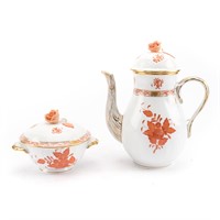 Herend porcelain teapot and sugar bowl
