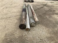 4 Wooden Power Pole Sections 10' plus