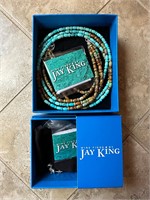 Jay King 3 Strand Turquoise Necklace & Earrings F