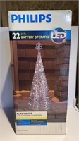 NIB Philips 22” Battery Op LED Cone Tree