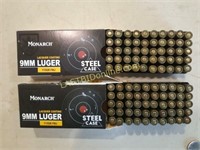 2 Boxes of 50 Monarch 9mm Luger Ammo