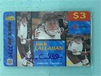 95/96 Sig Rookies Jack Callahan Auto Phone Card#11