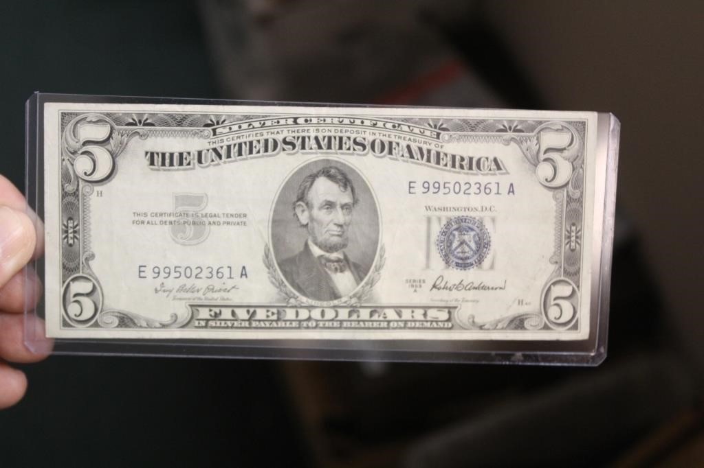 1953 Blue Seal $5.00 Note