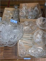 LARGE CLEAR GLASS LOT OF DISHES