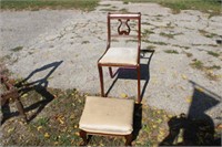 Harp Back Chair And Foot Stool