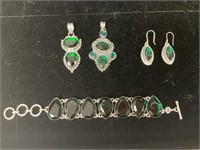 Sterling Silver Chrome Diopside Pendants.