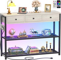 Console Table with Power Strip  47'  Greige