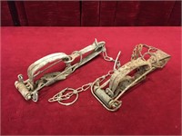 2 Vintage Trapper's Leg Traps