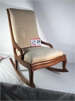 Wood and Beige Rocking Chair