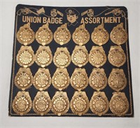 Vintage Jr Metal Union Badge Assortment. 24 Badges